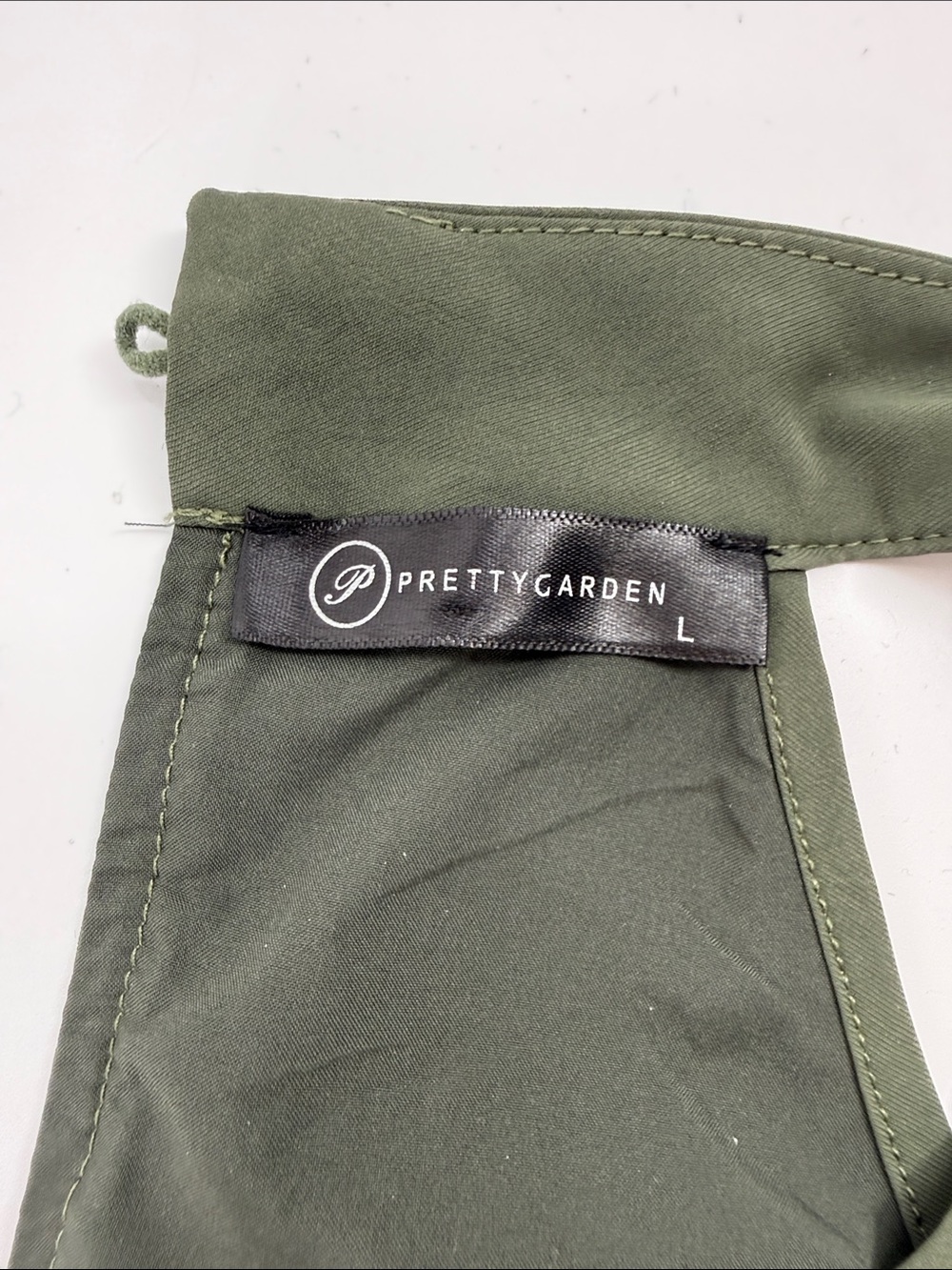 Sleeveless Olive Halter Maxi Dress with Waist Tie - Picture 8 of 9